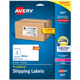 Avery® Shipping Labels, Sure Feed™ and TrueBlock® Technology, Permanent Adhesive, 2-1/2" x 4", Laser/Inkjet, 80 Labels Total (5821)