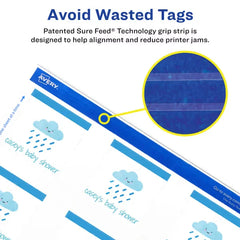 Avery® Square Tags with Sure Feed® Technology, 2" x 2", Matte White, 120 Square Tags with Strings, Print-to-the-Edge, Laser/Inkjet Printable Tags (80513)