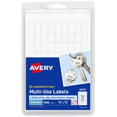 Avery® Multi-Use Removable Labels, 3/8" x 5/8", White, Non-Printable, 1,008 Small Stickers Total (5414)