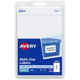Avery® Multi-Use Labels, 2" x 4", Removable Adhesive, White 100 Labels (5444)