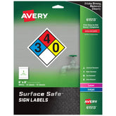 Avery® Surface Safe® Sign Labels, 8" x 8", Removable Adhesive, Water & Chemical Resistant, Pack of 15 (61513)