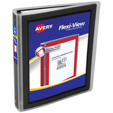 Avery® Flexi-View™ Binder, 1" Round Rings, 175-Sheet Capacity, Black (17686)