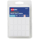 Avery® Multi-Use Removable Labels, 1/2" x 3/4", White, Non-Printable, 525 Rectangle Labels Total (6737)