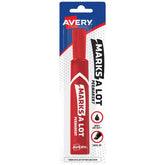 Avery(R) Marks A Lot(R) Permanent Markers, Regular Desk-Style Size, Chisel Tip, 1 Red Marker (17887)