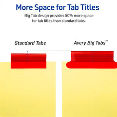 Avery® Insertable Dividers for 3 Ring Binders, 8 Tab Set, Multicolor Big Tab™ (11111)