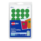Avery® Removable Color-Coding Labels, Removable Adhesive, Green, 3/4" Diameter, 1,008 Labels (5463)