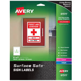 Avery Surface Safe® Safety Sign Labels, Printable, Cleanly Removable, Water Resistant, 5” x 7”, 30 Pack (61511)