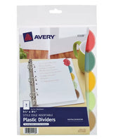 Avery® Insertable Style Edge Plastic Mini Dividers, 5-1/2" x 8-1/2", 5-Tab Set, Multicolor, 1 Set (11118)