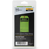 Repair Tags, Preprinted Green Ready for Service Hang Tags, Pre-Strung Card Stock, 25ct, 3" x 5-3/4" (62432) BS11