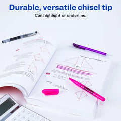 Avery(R) Hi-Liter(R) Pen-Style Highlighters, SmearSafe(R), Chisel Tip, 1 Fluorescent Pink Highlighter (23592)