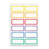 Avery® No-Iron Fabric Name Labels, Rainbow Borders Preprinted Designs, Handwrite-Only, 24 Preprinted Labels (40706)
