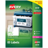 Avery® Durable ID Labels, Permanent Adhesive, 2" x 2-5/8", 750 Labels (6578)