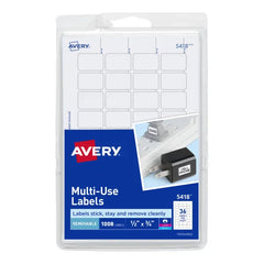 Avery® Removable Labels, Removable Adhesive, 1/2" x 3/4", 1,000 Labels (5418)