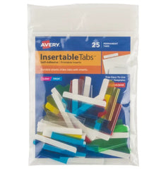 Avery® Insertable Tabs, Self-Adhesive, Printable Inserts, 1-1/2" 25 Tabs (16228)