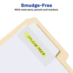 Avery® Ultra Tabs™, File Tabs, 3" x 1.5", 2-Side Writable, White, 24 Tabs Per Pack, 2-Pack, 48 Self Adhesive Tabs Total (34777)