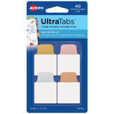 Avery® Ultra Tabs®, Assorted Metallic Colors, 1" x 1.5", 40 Repositionable Mini Tabs, 2-Side Writable (74785)
