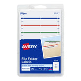 File Folder Labels on 4” x 6” Sheets, Easy Peel, Assorted, Print or Handwrite, 2/3” x 3-7/16”, 252 Labels (5215)