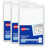 Avery® Removable Labels, 4" x 6" Blank Labels, Laser/Inkjet Printable Labels, 40 Labels per Pack, 3 Packs, 120 Total Labels (5614)