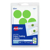 Avery® Removable Color-Coding Labels, Removable Adhesive, Neon Green, 1-1/4" Diameter, 400 Labels (5498)