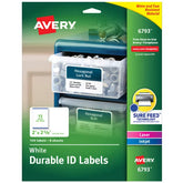 Avery® Durable ID Labels, Permanent Adhesive, 2" x 2-5/8" , 120 Labels (6793)