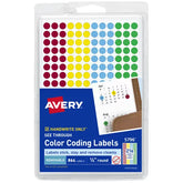 Avery® See-Through Color-Coding Removable Labels, 1/4" Diameter, Assorted, Non-Printable, 864 Dot Stickers Total (5796)