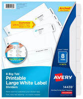 Avery® Big Tab™ Large Label Dividers, Easy Peel® Labels, 8 Tabs, 4 Sets (14439)