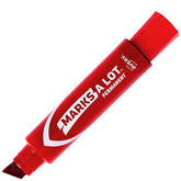 Avery® Marks A Lot® Permanent Marker, Jumbo Desk-Style Size, Chisel Tip, Red Marker (24147)