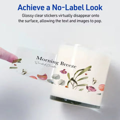 Avery Sticker Paper, 8-1/2" x 11", Glossy Clear, Permanent, Laser/Inkjet Compatible, 7 Full-Size Sheets (4397)