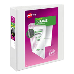 Avery® Durable View 3 Ring Binders, 2" EZD Rings, 1 White Binder (09501)