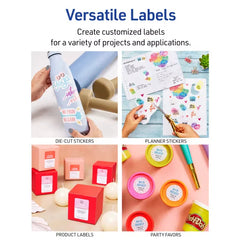 Avery Sticker Paper, 8-1/2" x 11", Matte White, Repositionable, Laser/Inkjet Compatible, 5 Full-Size Sheets (53202)