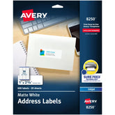 Avery® Address Labels with Sure Feed®, 1" x 2-5/8", Matte White, Inkjet Printer Compatible, 600 Labels (8250)