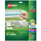 Avery® Removable ID Labels, Removable Adhesive, 1/2" x 1-3/4", 2,000 Labels (6467)
