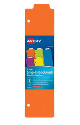 Avery® Snap-In Plastic Bookmark Dividers, 5-Tab Set, Multicolor (24908)