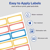 Avery® Durable Labels, 3/4" x 1-3/4", Writable and Printable Labels, 60 Labels Per Pack, 3-Pack (31442)