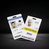 Durable Tall ID Badges & Name Tags, 3.375" x 2.125", Laser Printable Both Sides, Blank White, 80 Total (61612)
