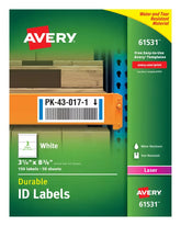 Avery® Durable ID Labels, TrueBlock® Technology, Permanent Adhesive, 3-1/4” x 8-3/8”, 150 Labels (61531)