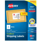 Avery® TrueBlock® Shipping Labels, Sure Feed™ Technology, Permanent Adhesive, 3-1/3" x 4", 600 Labels (8464)