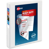 Avery® Heavy-Duty View Binder, 1" One Touch Slant Rings, 250-Sheet Capacity, 1.4" Wide Spine, 1 White Binder (79799)