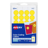 Avery® Removable Color-Coding Labels, Removable Adhesive, Yellow, 3/4" Diameter, 1,008 Labels (5462)