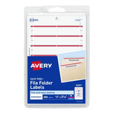 File Folder Labels on 4” x 6” Sheets, Easy Peel, White/Red, Print or Handwrite, 2/3” x 3-7/16”, 252 Labels (5201)