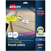 Avery® High Visibility Round Labels with Sure Feed™ for Inkjet Printers, 400 1-1/2" Round Labels (8293)