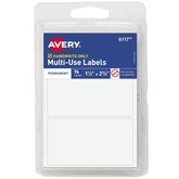 Avery® Multi-Use Permanent Labels, 1-1/2" x 2-3/4", White, Non-Printable, 76 Rectangle Labels Total (6117)