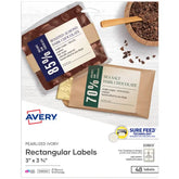 Avery® Rectangle Labels with Sure Feed® Technology, 3" x 3-3/4", Pearlized Ivory, Laser & Inkjet Printer Compatible, 48 Labels Total (22823)