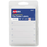 Avery® File Folder Labels, 5/8" x 2-3/4" File Labels, White, Non-Printable, 156 Filing Labels Total (6141)