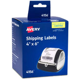 Avery® Direct Thermal Shipping Labels, 4" x 6", White, Permanent, 1 Roll, 220 Labels (4156)