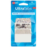 Avery® Ultra Tabs® Luxe Collection Multi-Use Tabs, 2" x 1-1/2", Assorted Holographic Trio Designs, 18 Tabs (74145)
