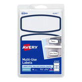 Avery® Removable Multiuse Labels, Removable Adhesive, Blue Border, 3-3/4" x 1-5/8" Arched, 15 Labels (41445)