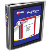 Avery® Flexi-View™ Binder, 1-1/2" Round Rings, 275-Sheet Capacity, Black (17637)