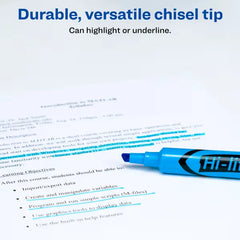 Avery(R) Hi-Liter(R) Desk-Style Highlighters, SmearSafe(R), Chisel Tip, 1 Fluorescent Blue Highlighter (24016)