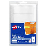 Avery® No-Iron Fabric Labels, 1" x 3", Washer and Dryer-Safe Labels, Non-Printable, 50 Blank Labels Total (40725)